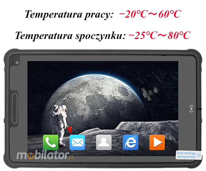 MobiPAD 8TS-5A - Wytrzymały tablet z Android 11, ekranem 8 cali 1920x1200, NFC, wysokiej precyzji GPS, skanerem 2D Newland N1, procesorem 8x2.0GHz, 6GB RAM, 128GB ROM, LTE, norma IP65, odporny na pył i wodę, idealny do pracy terenowej