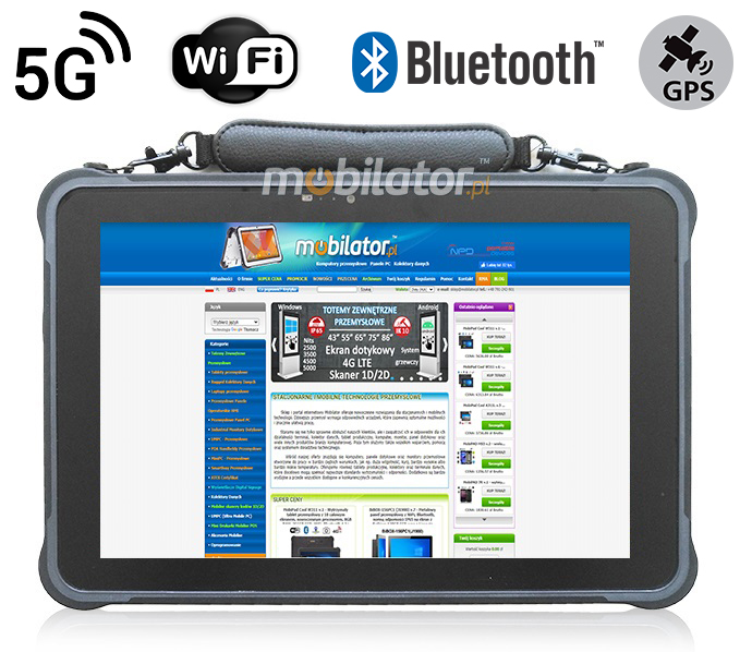 MobiPAD A311-T - dotykowy tablet na warunki zewnętrzne, Android 10, 10.1-calowy ekran 1920x1200, jasność 450 nits, 8-rdzeniowy procesor 2.0GHz, 8GB RAM, 256GB ROM, wbudowany Skaner 2D Honeywell N3680, NFC, 5G, kamery 5mpx/13mpx, Bluetooth 5.0, GPS, WiFi, RJ45