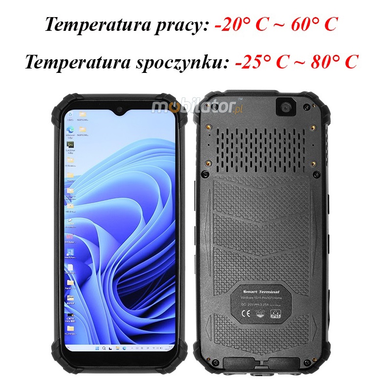 MobiPAD HS6 - Nowoczesny i solidny, 6.5 cala, Windows 11, Intel Celeron N100, 8GB RAM, 256GB ROM, NFC, GPS, Bluetooth 5.0, 4G LTE, 1600x720, 410 nits, odporny na niskie i wysokie temperatury, norma IP67