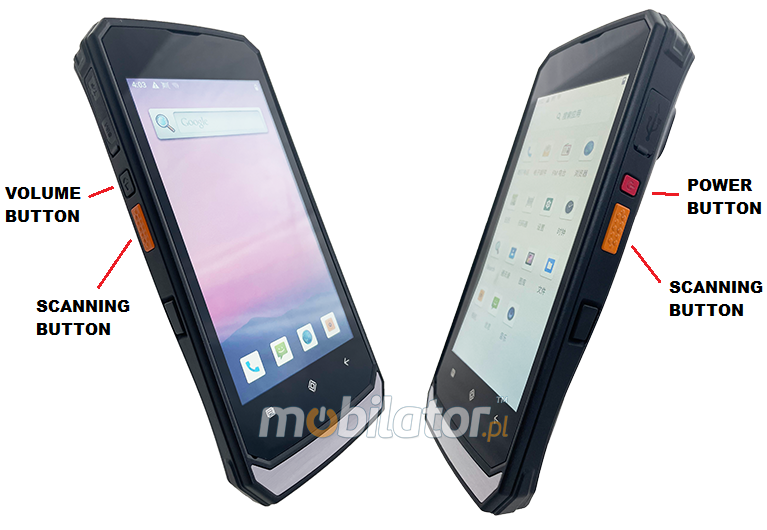 MobiPAD V20 industrial data terminal, ergonomic buttons, efficient 8-core processor