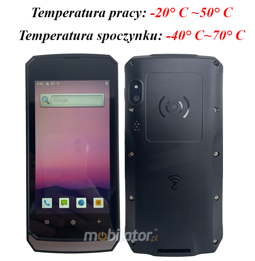 MobiPAD V20 - odporny na wysokie i niskie temperatury nowoczesny kolektor danych ze skanerem kodów 2D, 2GB RAM, 16GB ROM, Wifi i Bluetooth