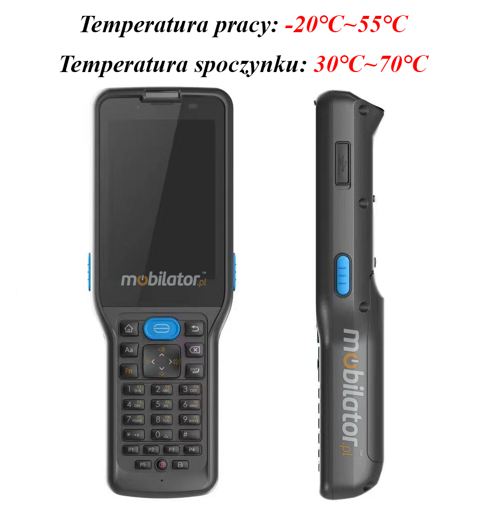 MobiPAD V35 - odporny na wysokie i niskie temperatury nowoczesny kolektor danych ze skanerem kodów 2D, 2GB RAM, 16GB ROM, Wifi i Bluetooth