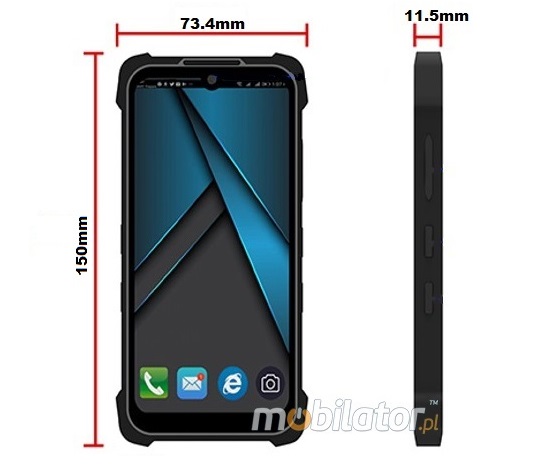 MobiPAD MS5 - waterproof shock-resistant industrial resilient smartphone NFC 4G military IP65 MIL-STD 810G barcode scanner 1D 2D