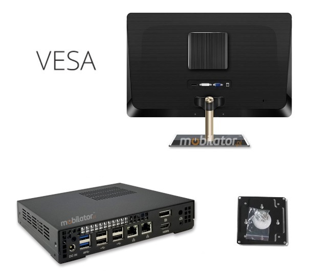 Polywell-H310AEL2 Celeron industrial miniPC with vesa handle