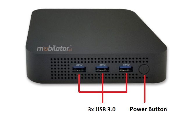 Polywell-J4125-NGC3 Celeron mini komputer przemysłowy złącz panel przedni
