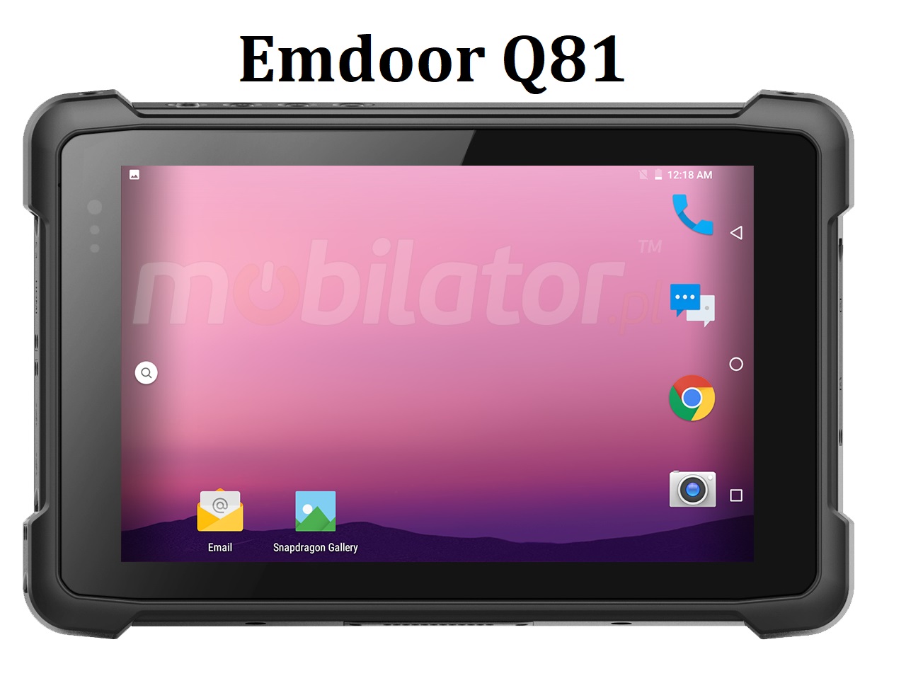 Emdoor Q81 v.4 - Waterproof 8 inch industrial tablet with 4GB RAM memory, 64GB disk, BT 4.1, NFC, Honeywell and 4G 2D code scanner