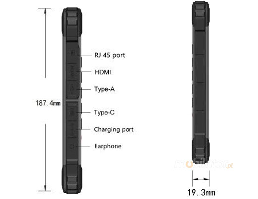 senter s917v9 ip68 android 10.0 tablet connectors ip68
