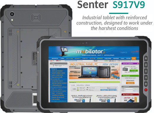 senter s917v9 waterproof shocproof industrial rugged durable tablet NFC 4G android 7.1 military IP68 MIL-STD 810G barcode scanner 1D 2D