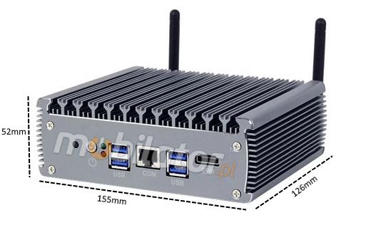 MiniPC yBOX-X56 I7 1165G7 16GB RAM 512GB SSD M.2 v4  - dimensions of a compact universal small industrial computer