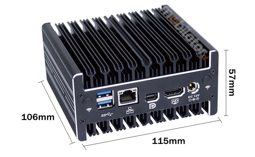IBOX C4 v.4 - Rugged miniPC with Intel Core i3 processor, 16GB RAM and 256GB SSD M.2 disk, WiFI and Bluetooth
