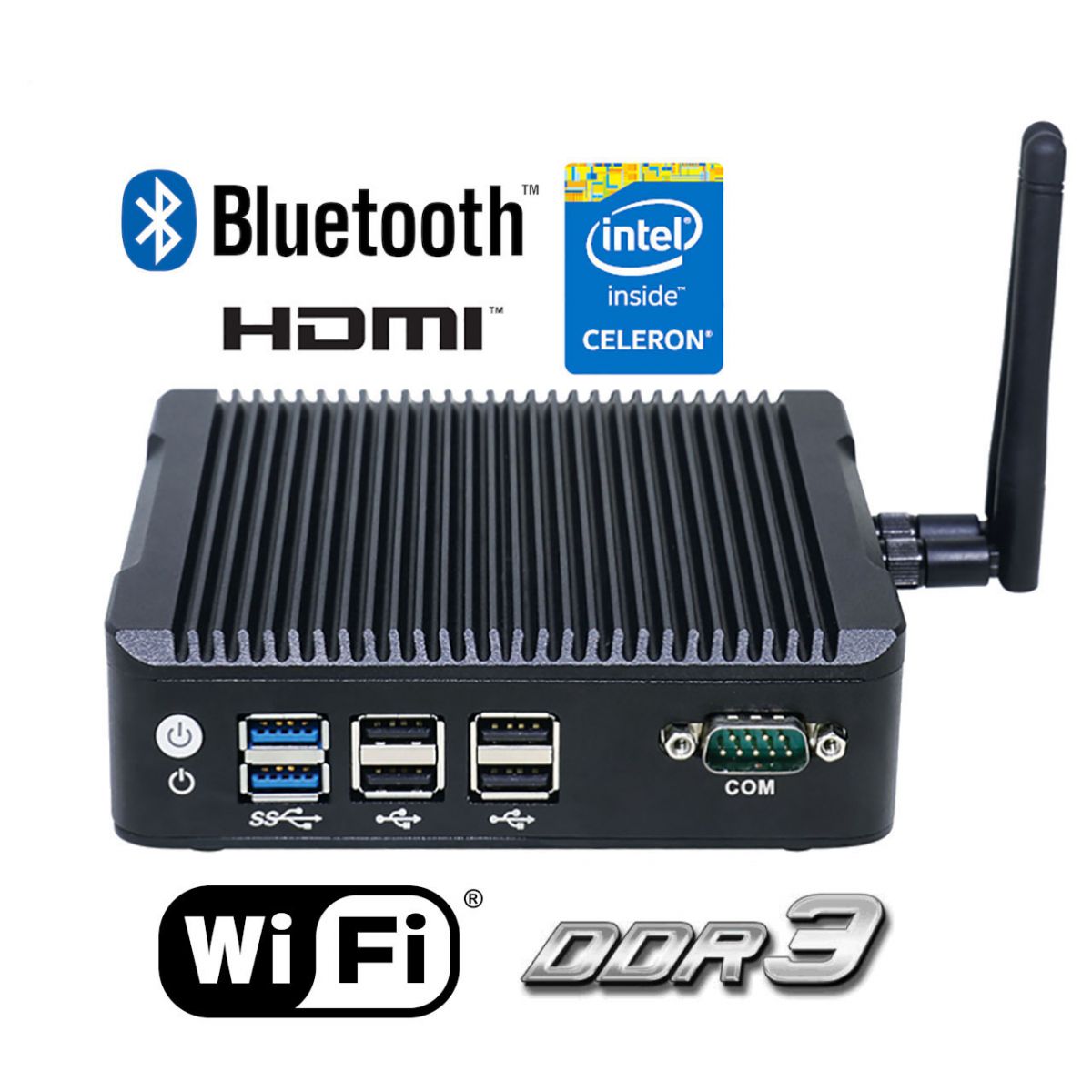 IBOX N5 v.9 - Rugged miniPC with 8GB RAM, 2TB HDD, Intel Pentium processor, 4x USB 2.0, 2x USB 3.0 and 2x RJ-45 LAN connectors