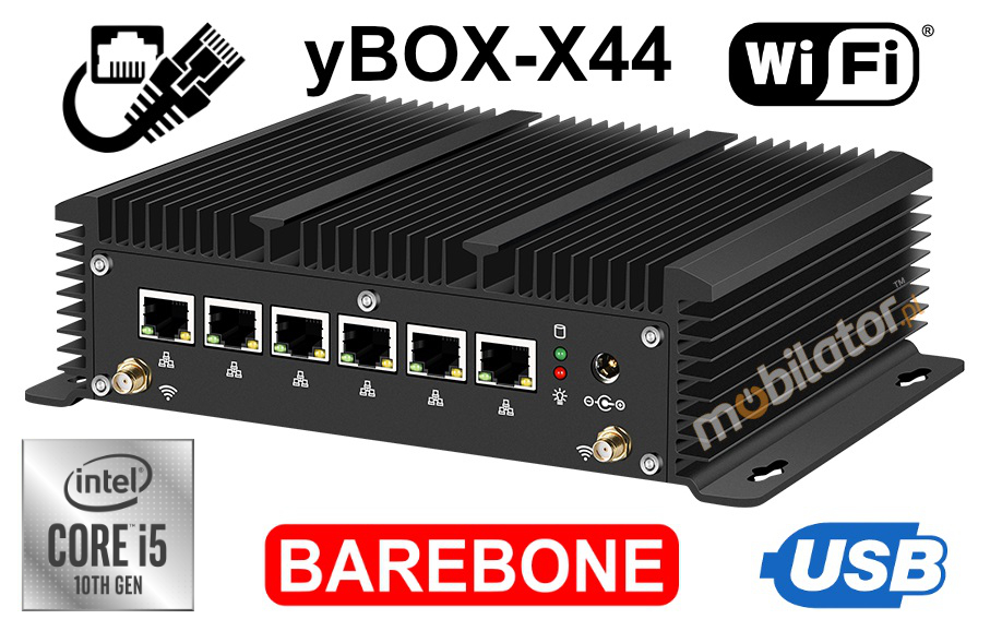 Fanless Computer Industrial MiniPC yBOX-X44