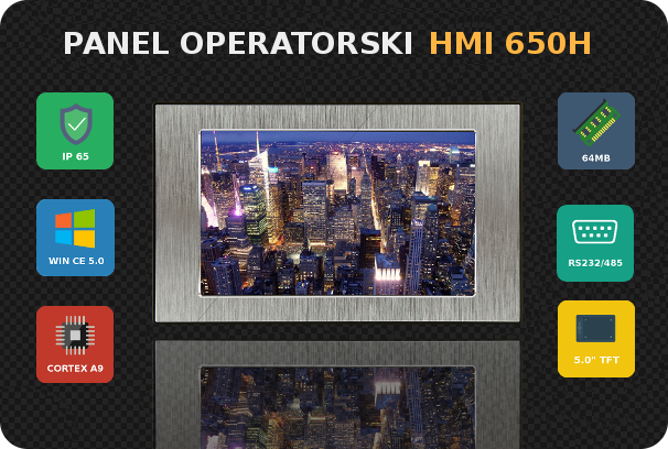 Panel sterowniczy HMI Panel operatorski Windows CE Modbus