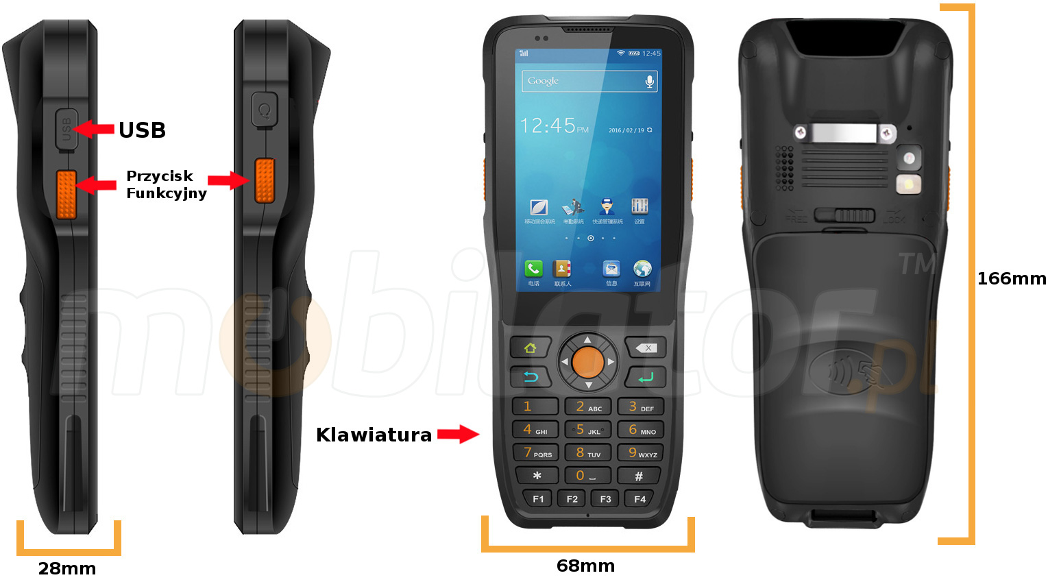 waterproof industrial data collector mobipad mp-htk38n mobilator.pl gps bluetooth camera wifi gorilla glass