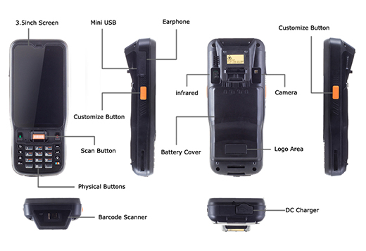 Przemysłowy Kolektor Danych MobiPad MH83 RUGGED DATA COLLECTOR MH-83 rfid LF HF 3g wcdma gsm 1d barcode scanner czytnik kodow kreskowych 1d 2d