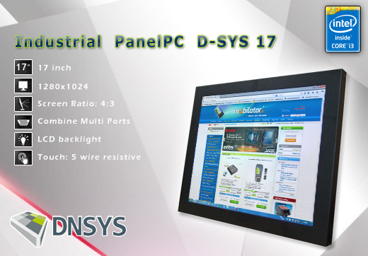 DNSYS Industrial Przemysłowy PanelPC D-SYS 17  Komputer panelowy Panel PC  Przemysłowy komputer panelowy wyświetlacz 17 cali mobilator.pl New Portable Devices Windows RS-232 COM VGA HDMI Intel Core i3