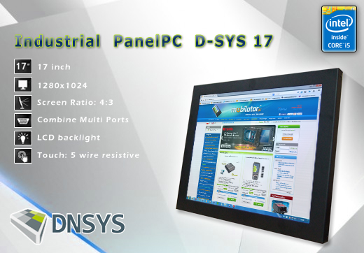 DNSYS Industrial Przemysłowy PanelPC D-SYS 17  Komputer panelowy Panel PC  Przemysłowy komputer panelowy wyświetlacz 17 cali mobilator.pl New Portable Devices Windows RS-232 COM VGA HDMI Intel Core i3