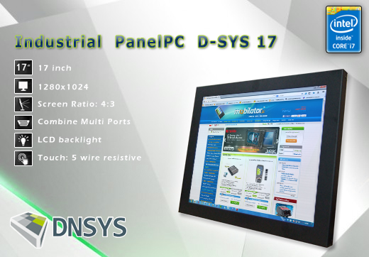 DNSYS Industrial Przemysłowy PanelPC D-SYS 17  Komputer panelowy Panel PC  Przemysłowy komputer panelowy wyświetlacz 17 cali mobilator.pl New Portable Devices Windows RS-232 COM VGA HDMI Intel Core i3