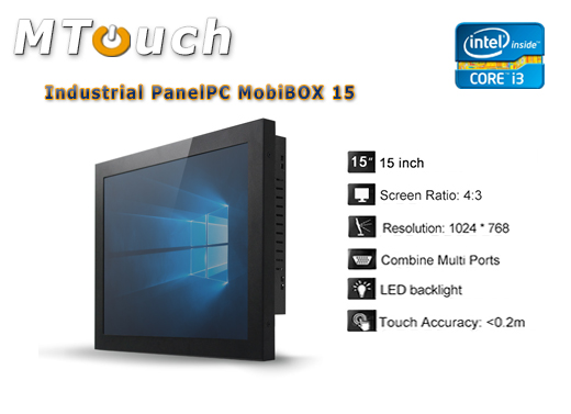 MTouch Industrial Przemysłowy PanelPC MobiBOX 15 - i3  Komputer panelowy Panel PC  Przemysłowy komputer panelowy Ekran rezystancyjny 5 wire resistive wyświetlacz 15 cali mobilator.pl New Portable Devices Windows RS-232 COM VGA HDMI Intel Core i3 i5 i7
