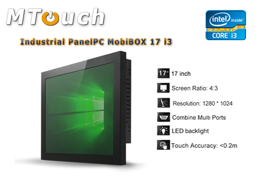 MTouch Industrial Przemysłowy PanelPC MobiBOX 17 - i3  Komputer panelowy Panel PC  Przemysłowy komputer panelowy Ekran rezystancyjny 5 wire resistive wyświetlacz 17 cali mobilator.pl New Portable Devices Windows RS-232 COM VGA HDMI Intel Core i3 i5 i7