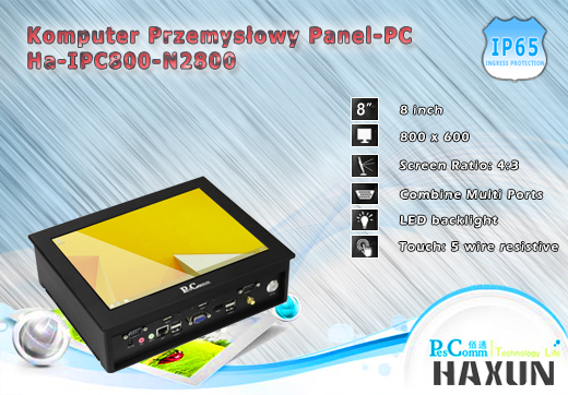 HAXUN Industrial Panel-PC Ha-IPC800-N2800 Komputer przemysłowy Panel PC Ha-IPC 800-N2800 Norma odporności IP65 Przemysłowy komputer panelowy Ekran rezystancyjny 5 wire resistive wyświetlacz 8 cali mobilator.pl New Portable Devices Windows