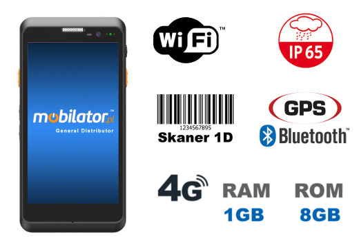 Przemysłowy wytrzymały kolektor danych ze skanerem kodów kreskowych MobiPad S560 1D Laser Android 5.1 WiFi Bluetooth