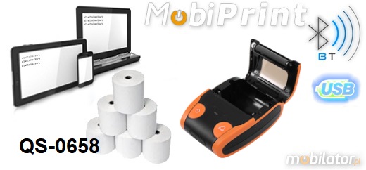 MobiPrint QS-0658 - Industrial mobile thermal printer with bluetooth module (Android / IOS / Windows)