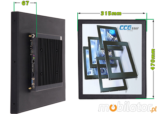Industial Touch PC CCETouch CT19-PC Komputer panelowy Panel PC Norma odporności IP54 Przemysłowy komputer panelowy Ekran rezystancyjny 5 wire resistive wyświetlacz 19 cali mobilator.pl New Portable Devices Windows RS-232 COM 