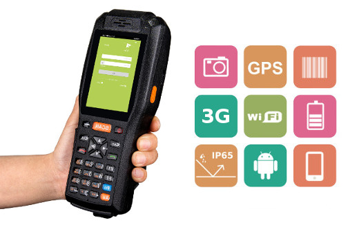 MobiPad Kolektor Przemysłowy NFC 1D 2D Skaner kodów drukarka aparat android ip65