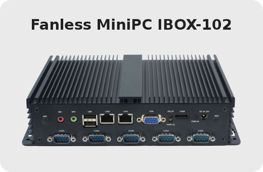 Industrial Fanless MiniPC IBOX-102 com rs232 hdmi vga