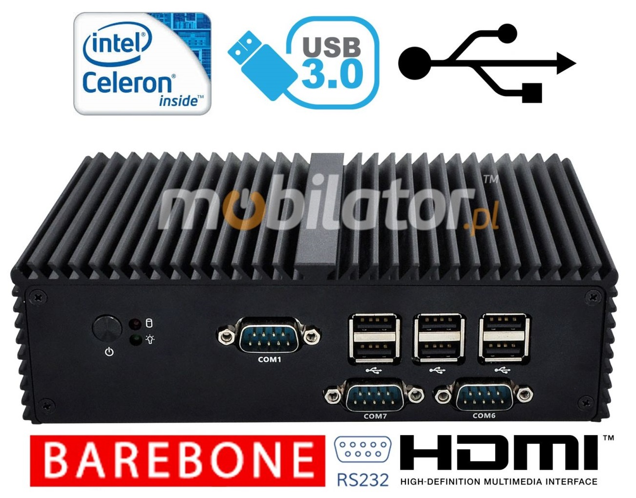 Komputer Przemysłowy Fanless MiniPC mBOX Q190X Barebone