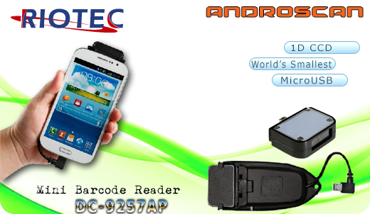 Mini czytnik Barcode 1D RIOTEC DC-9250 MicroUSB  Skaner 1D  Poręczny Kompatybilny Android mobilator.pl New Portable Devices Mobilne Skanery kodów kreskowych MINI OTG 