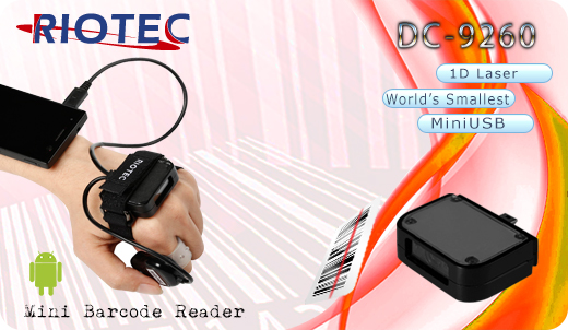 Mini czytnik Barcode 1D RIOTEC DC-9260 MicroUSB  Skaner 1D  Poręczny Kompatybilny Android mobilator.pl New Portable Devices Mobilne Skanery kodów kreskowych MINI OTG 