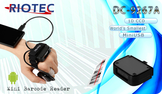 Mini czytnik Barcode 1D RIOTEC DC-9260 MicroUSB  Skaner 1D  Poręczny Kompatybilny Android mobilator.pl New Portable Devices Mobilne Skanery kodów kreskowych MINI OTG 