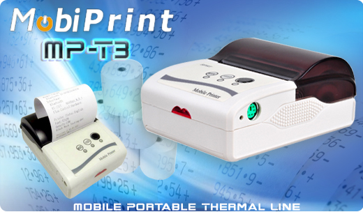 MobiPrint MP-T3A Drukarka termiczna mini drukarka kodów mechanizm epson Interfejs IrDA Bluetooth RS232 Mobilna Drukarka mobilator.pl windows android  New Portable Devices