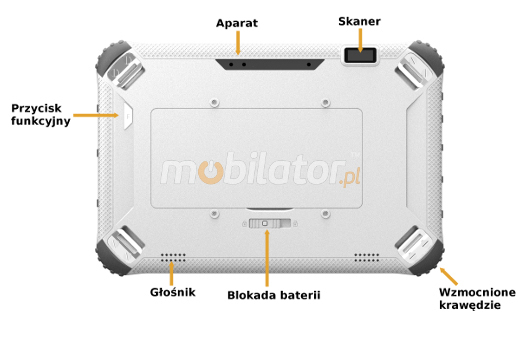 fingerprint mobipad i22k tyl zlacza glosniki bateria 12000mah