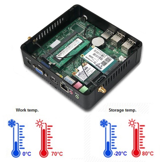 MiniPC yBOX-X30 The efficient small industrial computer working temperature storage temperature humidity without condensation