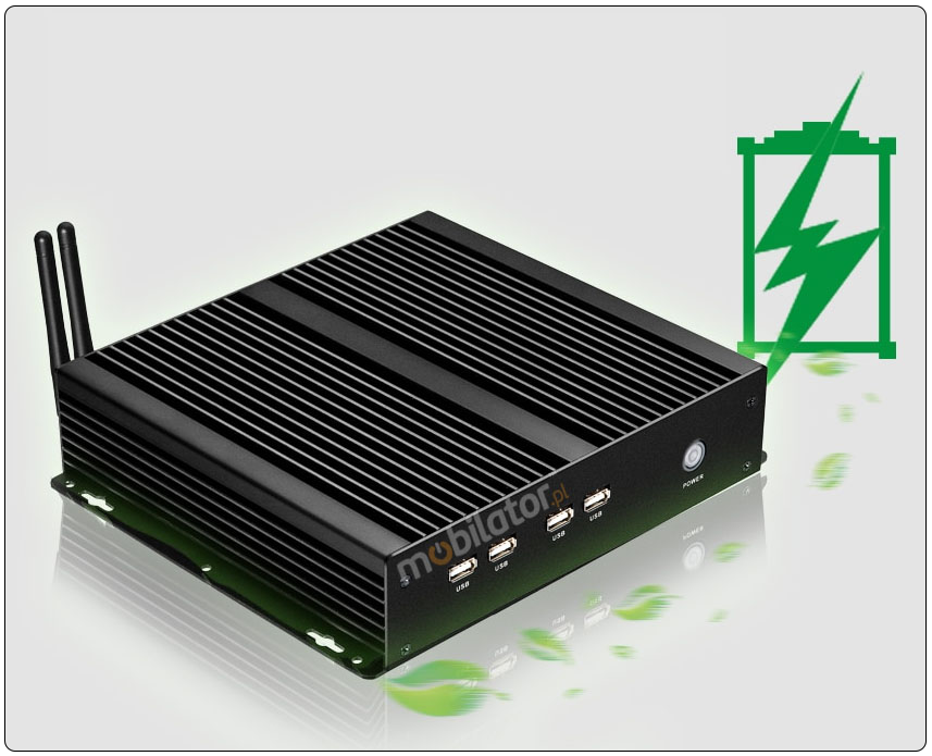 Computer Industry Fanless MiniPC with 4 COM RS232 MiniPC yBOX-X26G new design look mobilator fast lan rj45