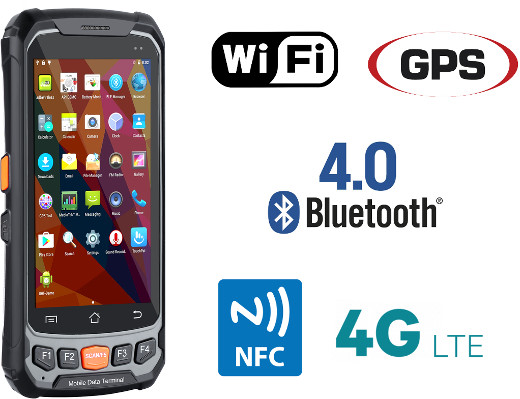 wodoodporny wstrząsoodporny przemysłowy wytrzymały odporny kolektor danych NFC 4G  android IP65