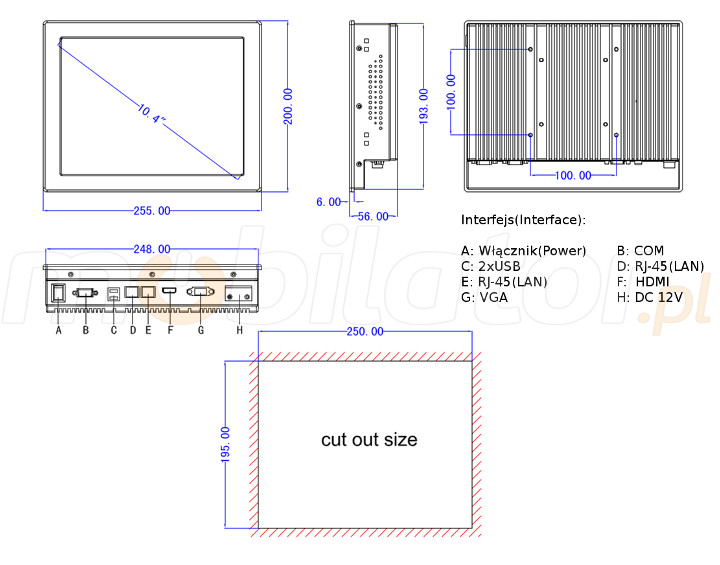 mobilator.pl panelpc Durable strengthened Industrial PanelPC QBOX 10 durable size weight ports
