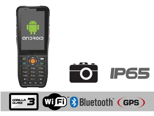 industrial data collector MobiPad MP-HTK38n IP65 Android 6.0 IP65 Android 6.0 GPS Bluetooth mobilator.pl Aparat Gorilla Glass3