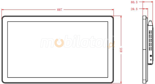 Operatorski Panel Przemyslowy IP65 Fanless Komputer panelowy Panel PC  Przemysłowy komputer panelowy Ekran rezystancyjny 5 wire resistive wyświetlacz 27 cali mobilator.pl New Portable Devices Android RS-232