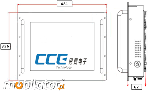 Industial RACK MOUNT Touch PC CCETouch CT19-PC Przemysłowy Komputer Panelowy RACK MOUNT - CCETouch CT19-PC Norma odporności IP54 Przemysłowy komputer panelowy Ekran rezystancyjny 5 wire resistive wyświetlacz 19 cali mobilator.pl New Portable Devices Windows RS-232 COM RACK MOUNT 