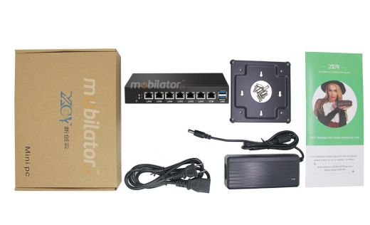 Wzmocniony Bezwentylatorowy Komputer Przemysłowy z 6-cioma kartami sieciowymi LAN - MiniPC yBOX-X33 - 1007U uchwyt montaz szybki vesavga intel mobilator wzmocniony szybki 6x lan rj45