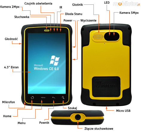 winmate e430t win ce tablet przemysłowy kolektor danych