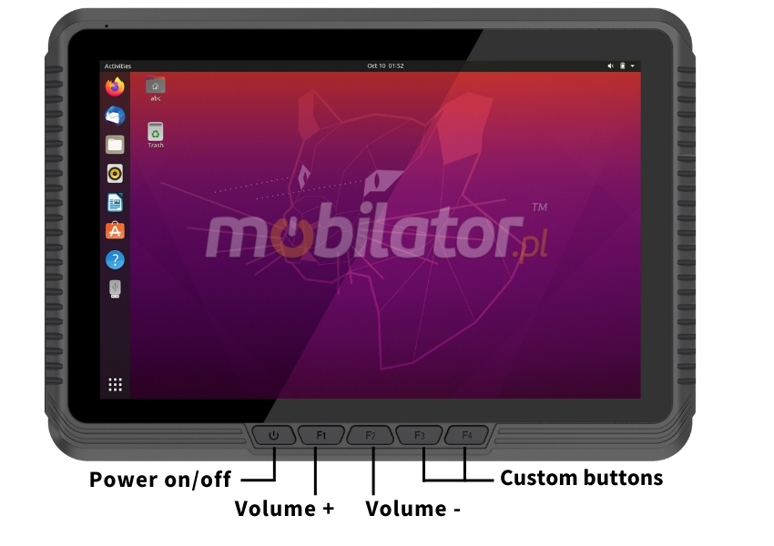Emdoor V10J - volume buttons and power button