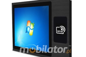 Reinforced Capacitive Industrial Panel PC with RFID HF reader and barcodes scanner 2D QR -  MobiBOX J1900 12