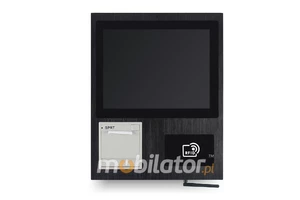 Reinforced Capacitive Industrial Panel PC with thermal printer 80mm, reader RFID, scanner 2D QR -  MobiBOX J1900 15.HF+2D