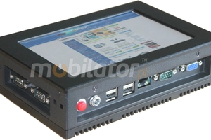 przemysłowy komputer panelowy czarny metalowy cichy