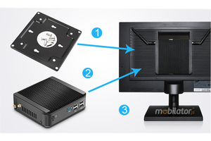 Small fanless reinforced MiniPC Industrial Computer yBOX-X30 (1LAN) - Pentium 3805U v.2